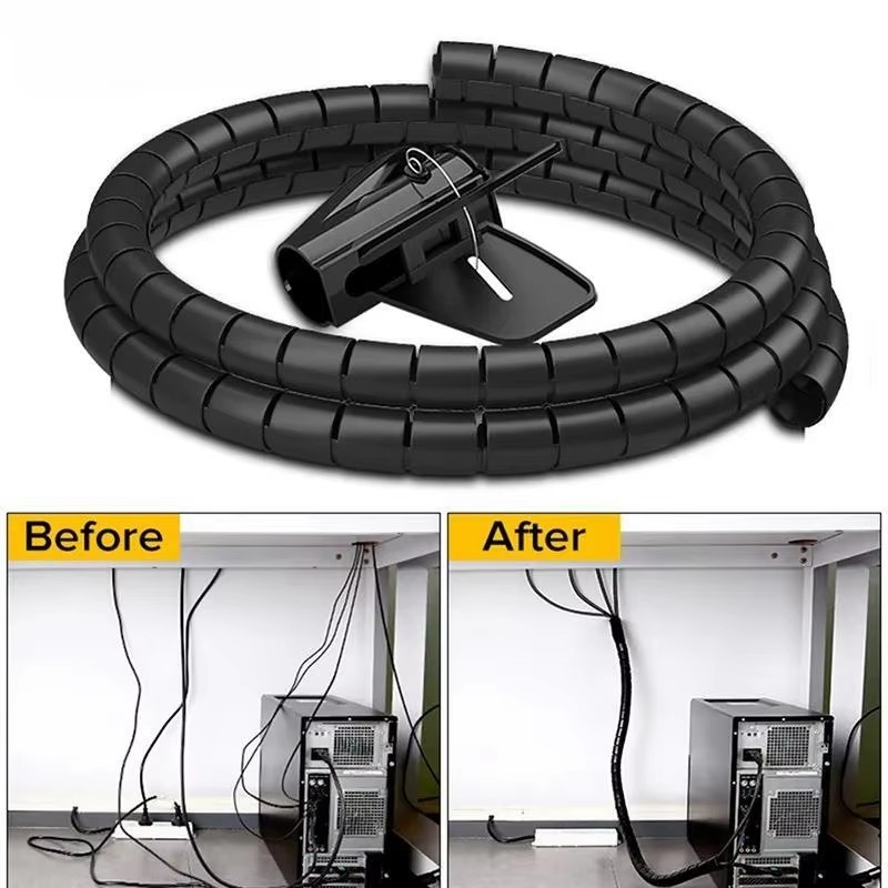 Cable Lock Flexible - 2M/1M siyah kablo tel koruyucu kablo