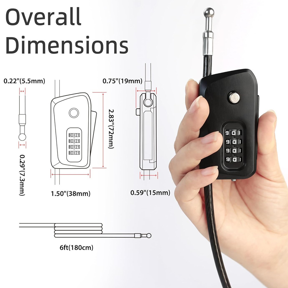 Bisiklet, Scooter, Trail Kamer - Cable Lock Flexible incelemesi ve fiyatı
